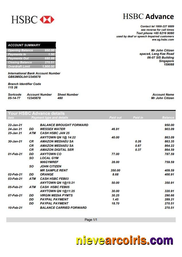 Singapore HSBC word pdf
